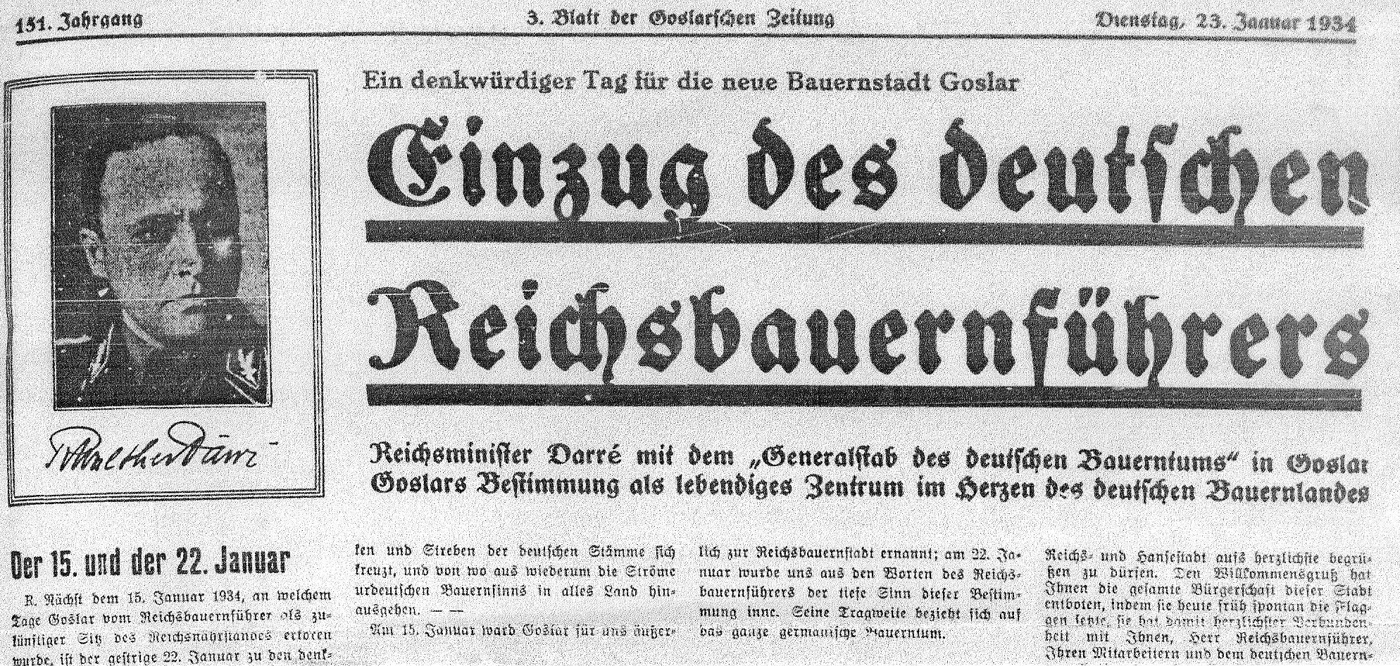 Ausriss aus der GZ v.23.1. 1934